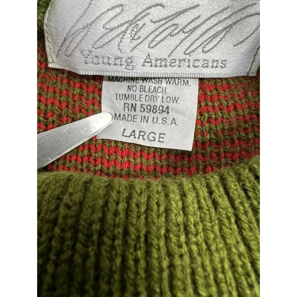 Vtg 80's Lord Taylor Young American Sweater Mens Large‎ Aztec Pullover Retro